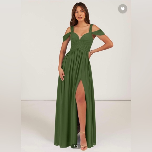 Azazie Dresses & Skirts - AZAZIE LIANNE olive green dress